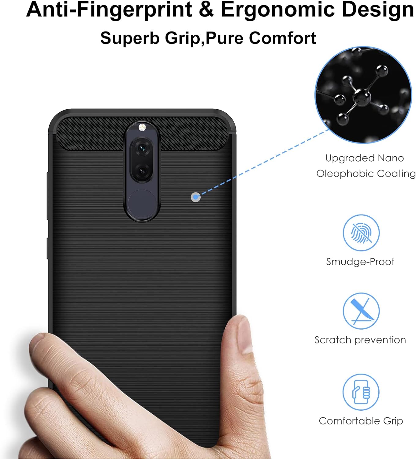 CARCASA LOOK CARBONO para HUAWEI MATE 20 LITE