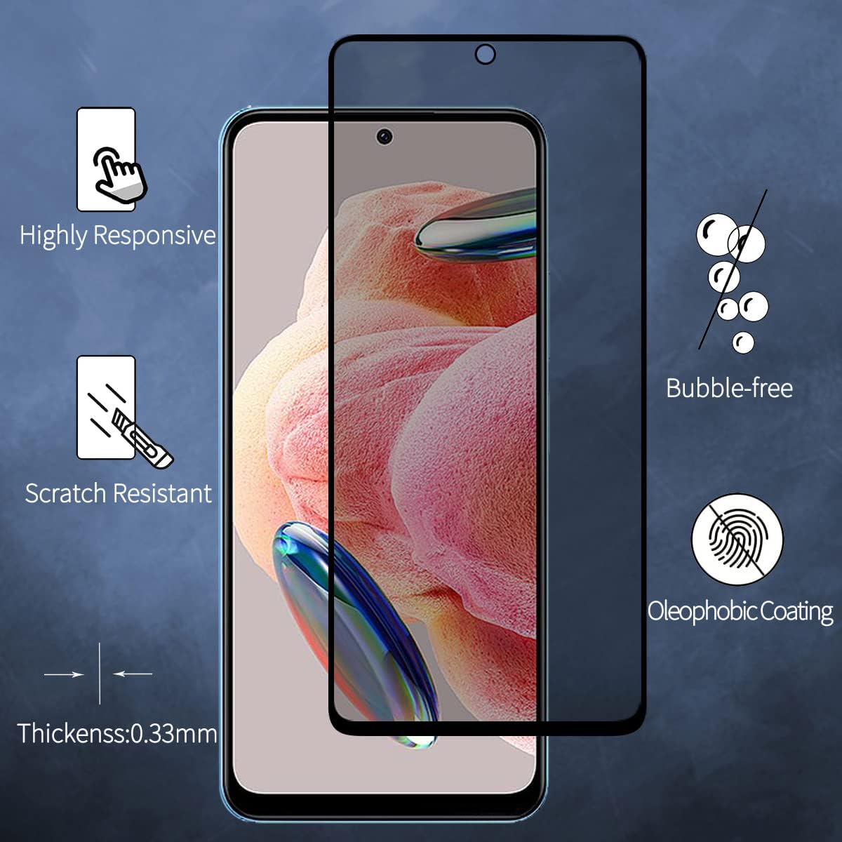 TEMPERED GLASS PRIVACY Film for SAMSUNG GALAXY A13 5G / A22 5G / A32 5G - FULL COVERAGE