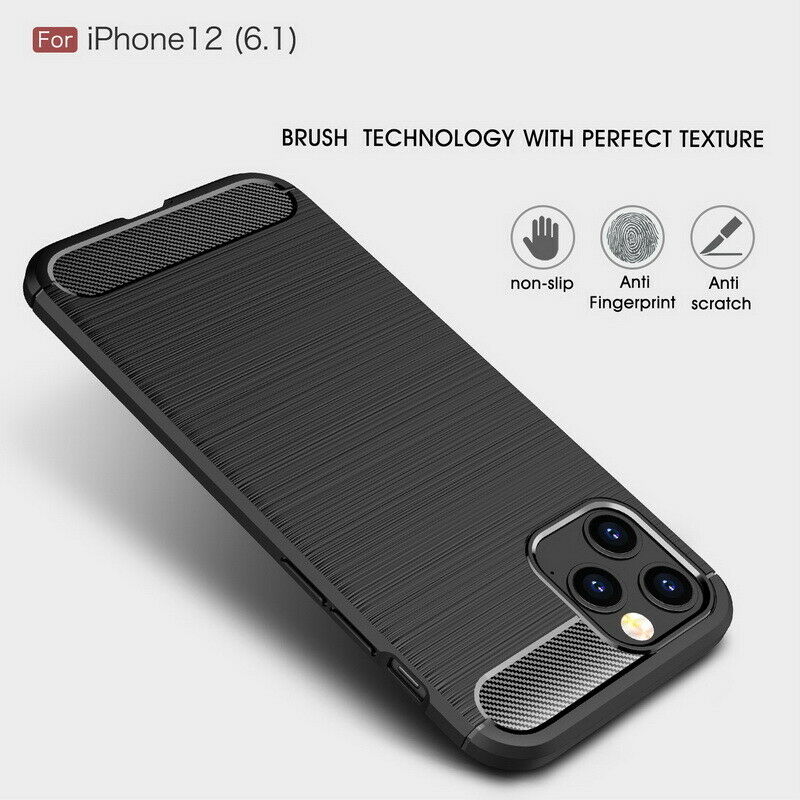 COVER CARBON LOOK per APPLE IPHONE 12 / 12 PRO