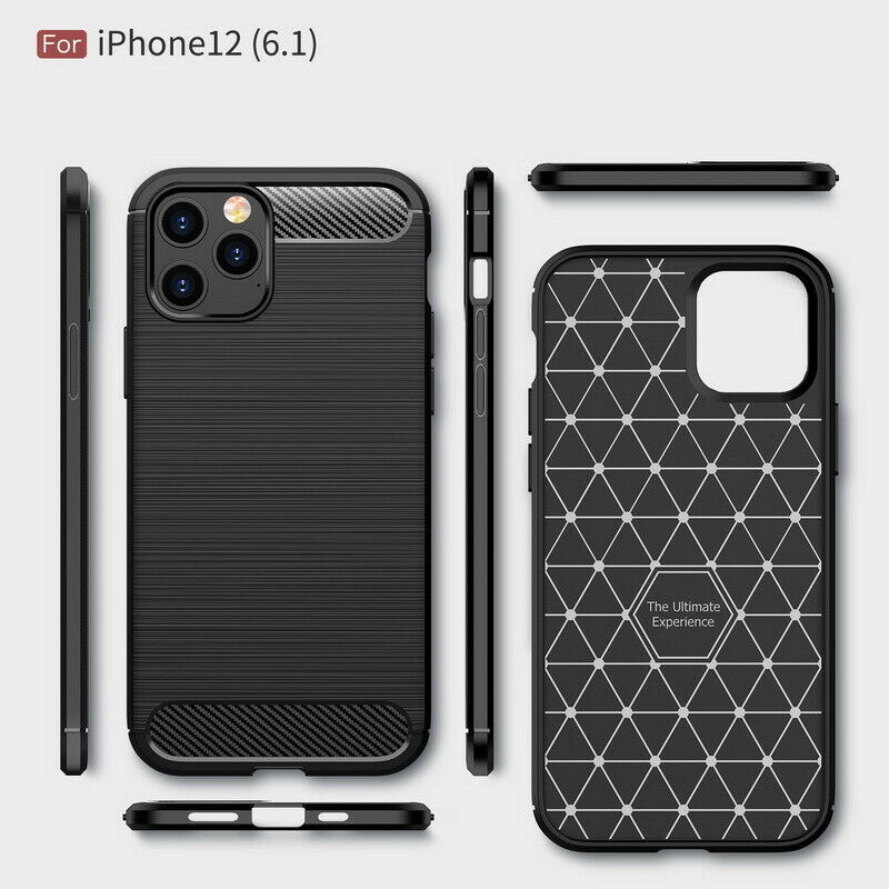 COVER CARBON LOOK per APPLE IPHONE 12 / 12 PRO