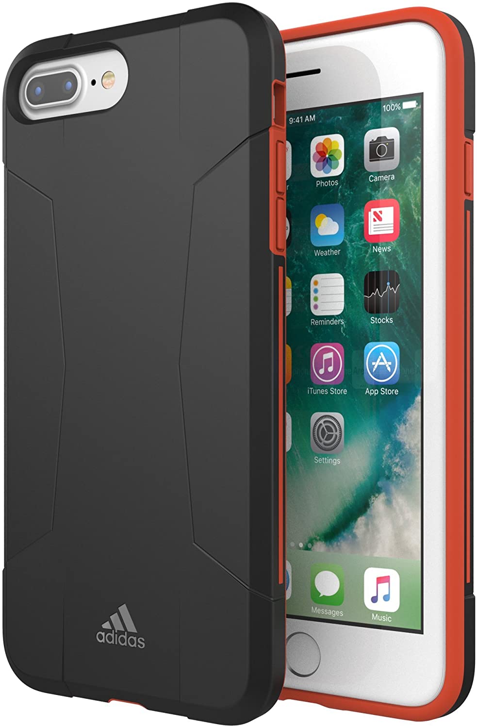 Funda ADIDAS para Apple iPhone 6 PLUS / 7 PLUS / 8 PLUS - NEGRO/ROJO