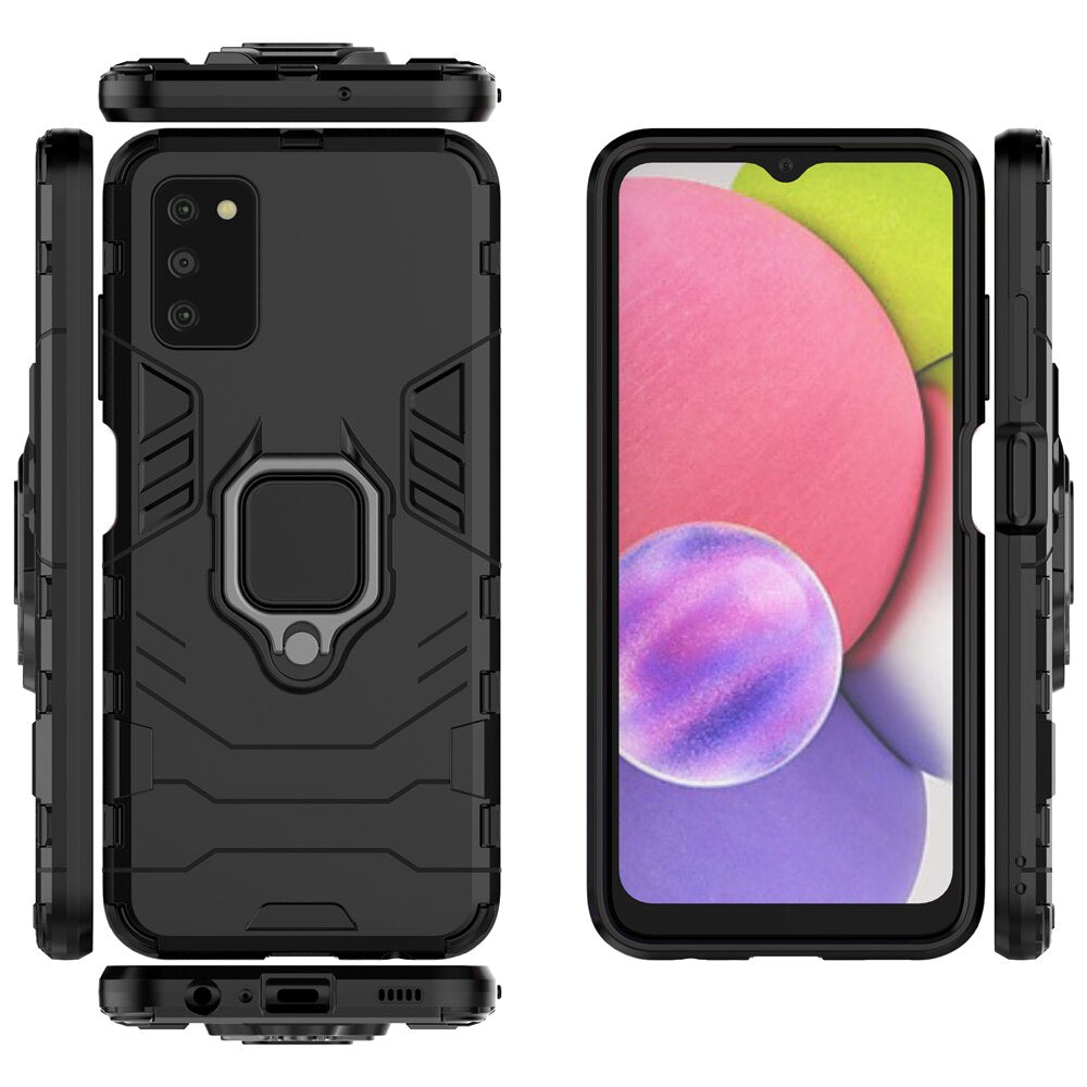 COVER DEFENDER ARMOR RING ANELLO PER SAMSUNG GALAXY A03s