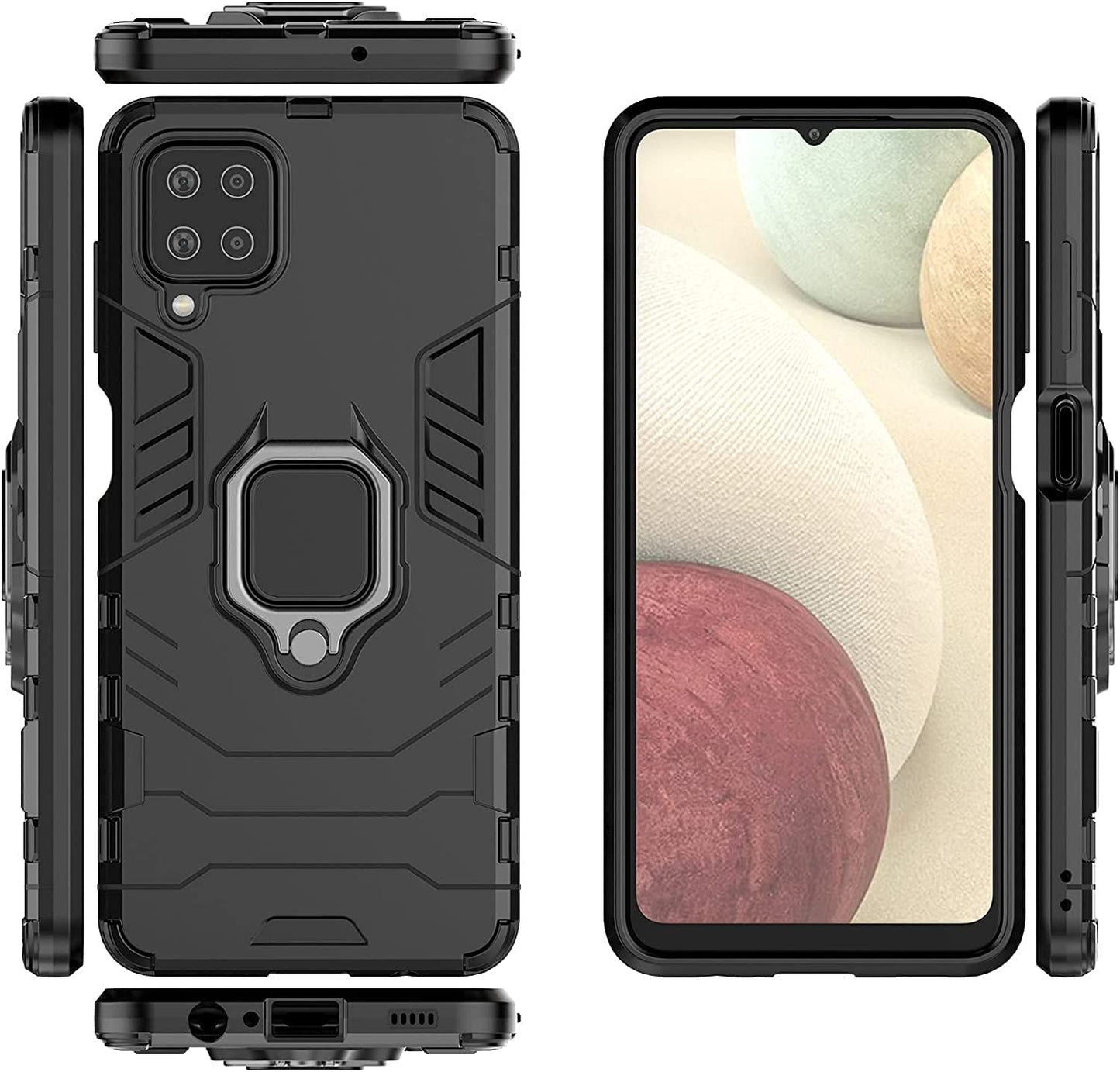 COVER DEFENDER ARMOR RING ANELLO PER SAMSUNG GALAXY A12 5G