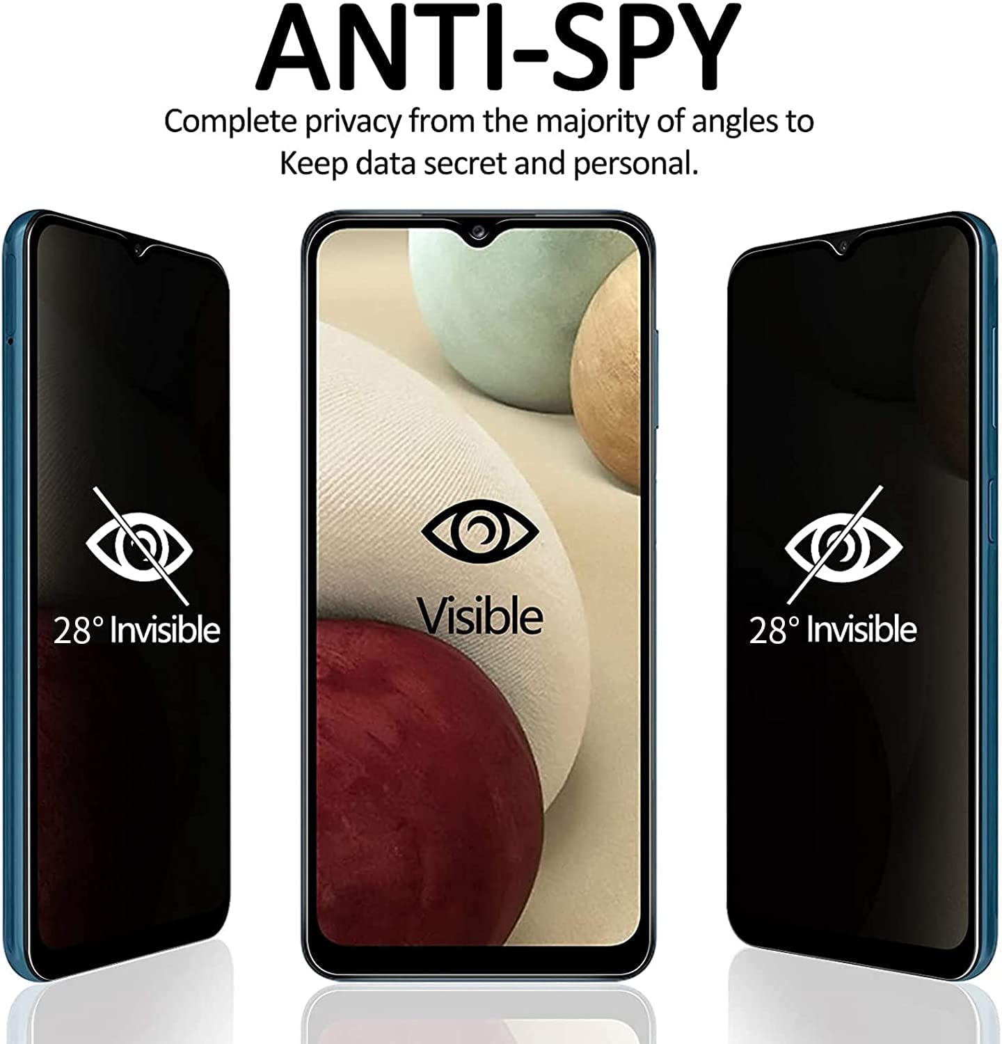 Película PRIVACIDAD DE VIDRIO TEMPLADO para SAMSUNG GALAXY A02s / A03s / A04s - COBERTURA COMPLETA