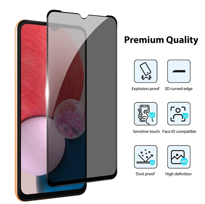 Pellicola PRIVACY in VETRO TEMPERATO per SAMSUNG GALAXY A12 5G / A13 4G / A13 5G - COPERTURA COMPLETA