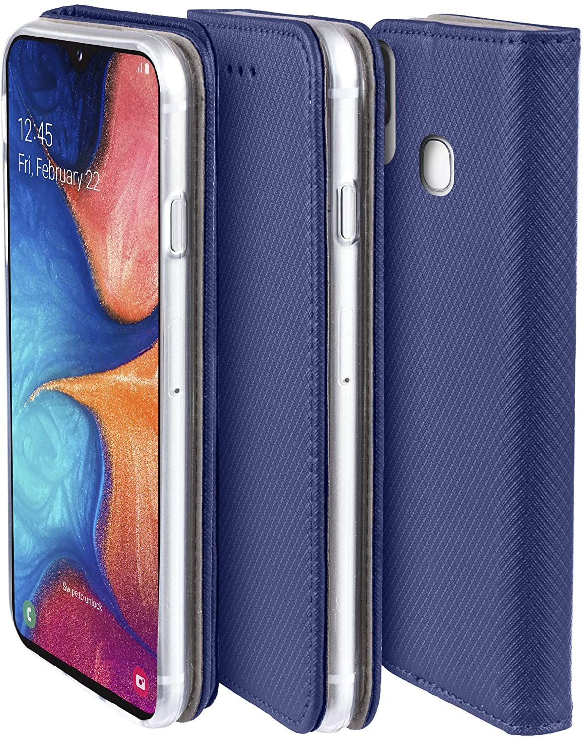 Smart Magnet booklet cover for Samsung Galaxy A20s BLUE 