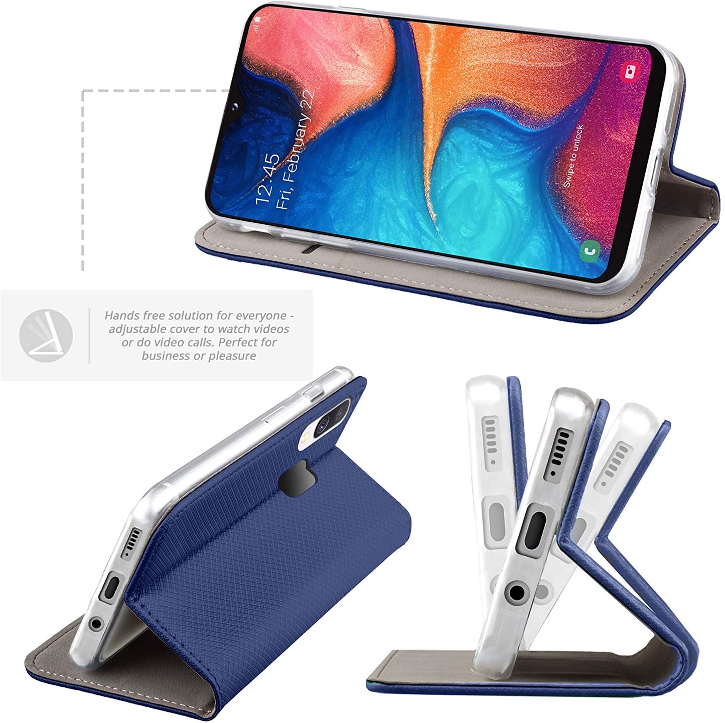 Smart Magnet booklet cover for Samsung Galaxy A20s BLUE 