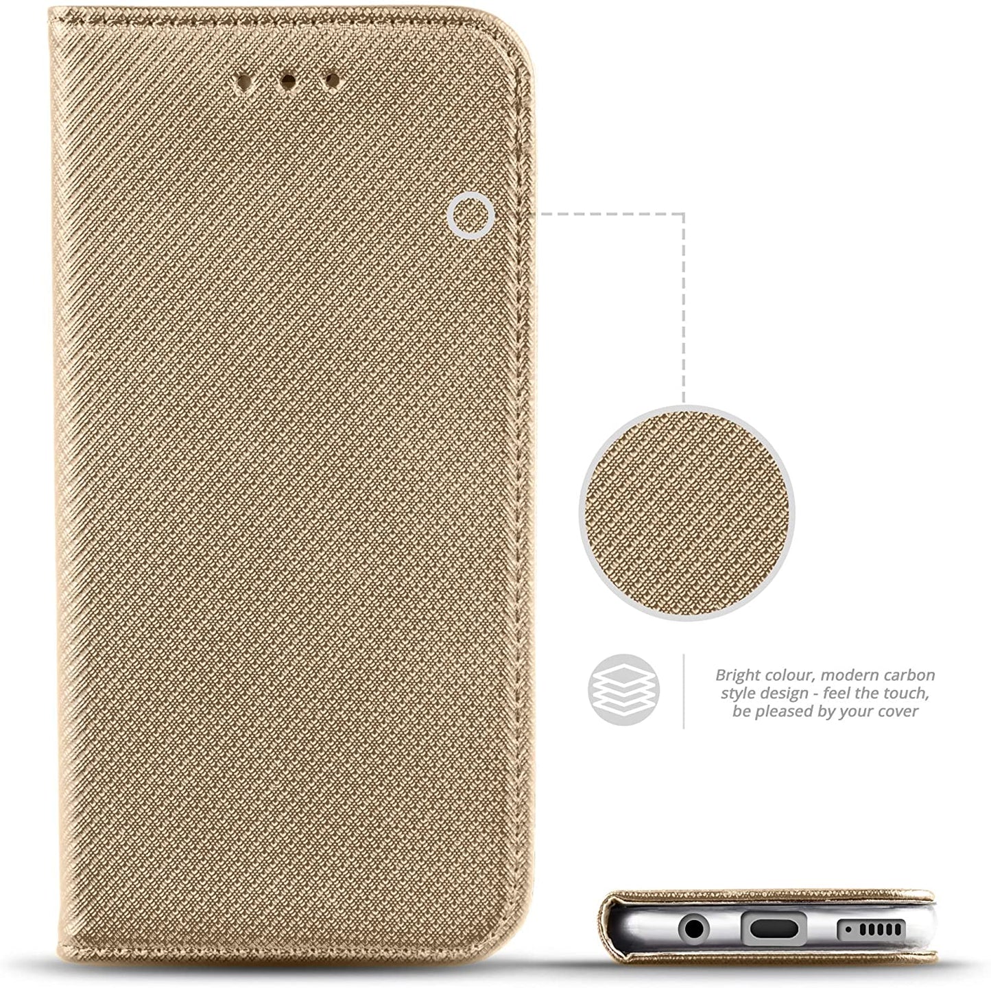 Cover libretto Smart Magnet per Samsung Galaxy A20s ORO