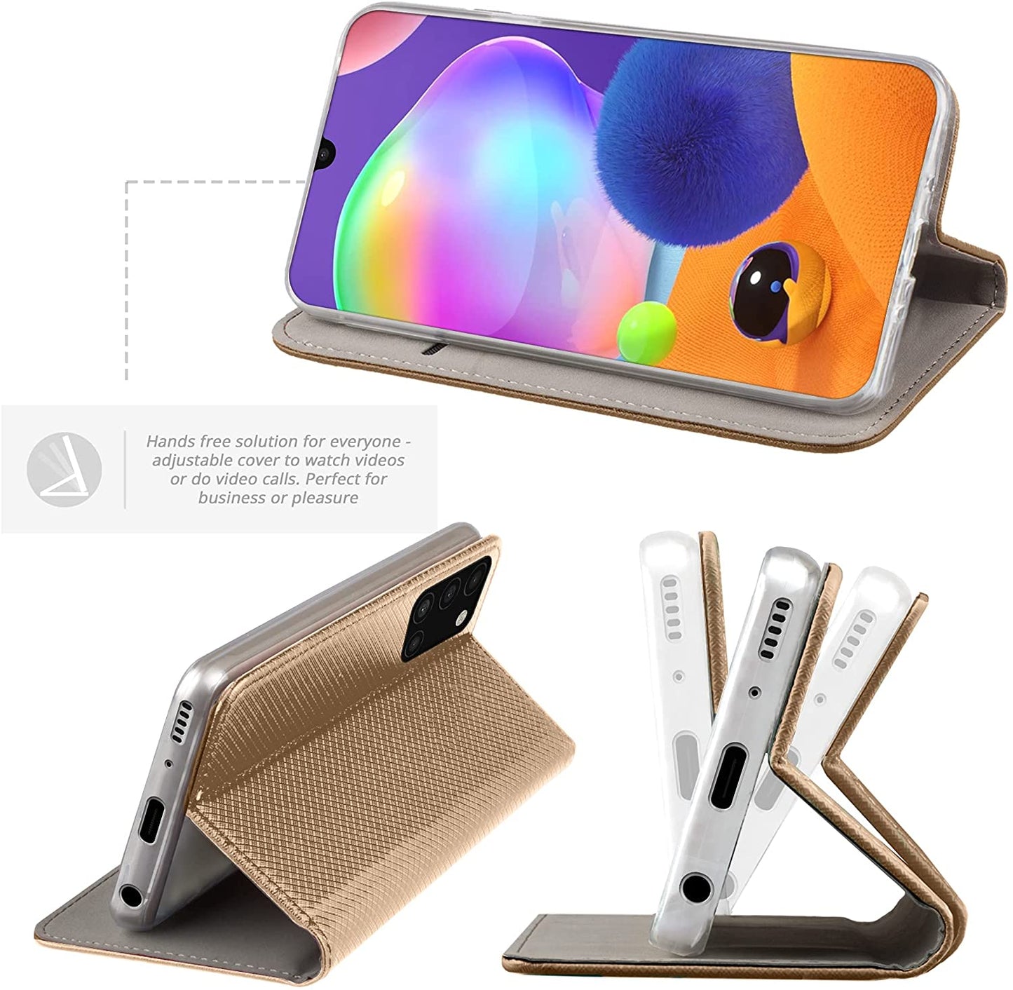 Cover libretto Smart Magnet per Samsung Galaxy A31 ORO