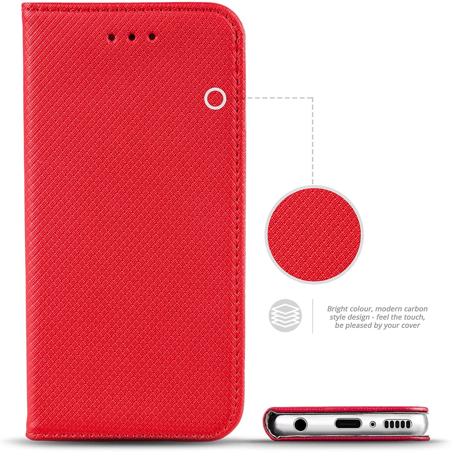 Smart Magnet booklet cover for Samsung Galaxy A42 5G RED 