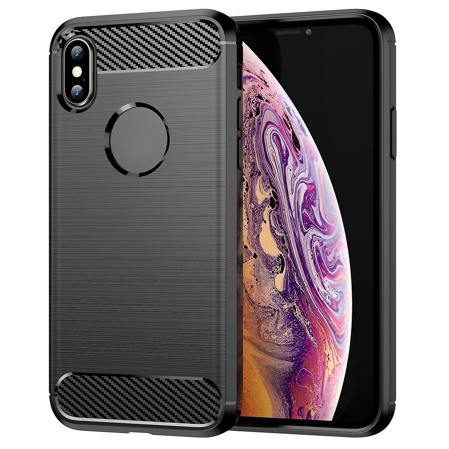 FUNDA CARBONO LOOK para APPLE IPHONE X / XS