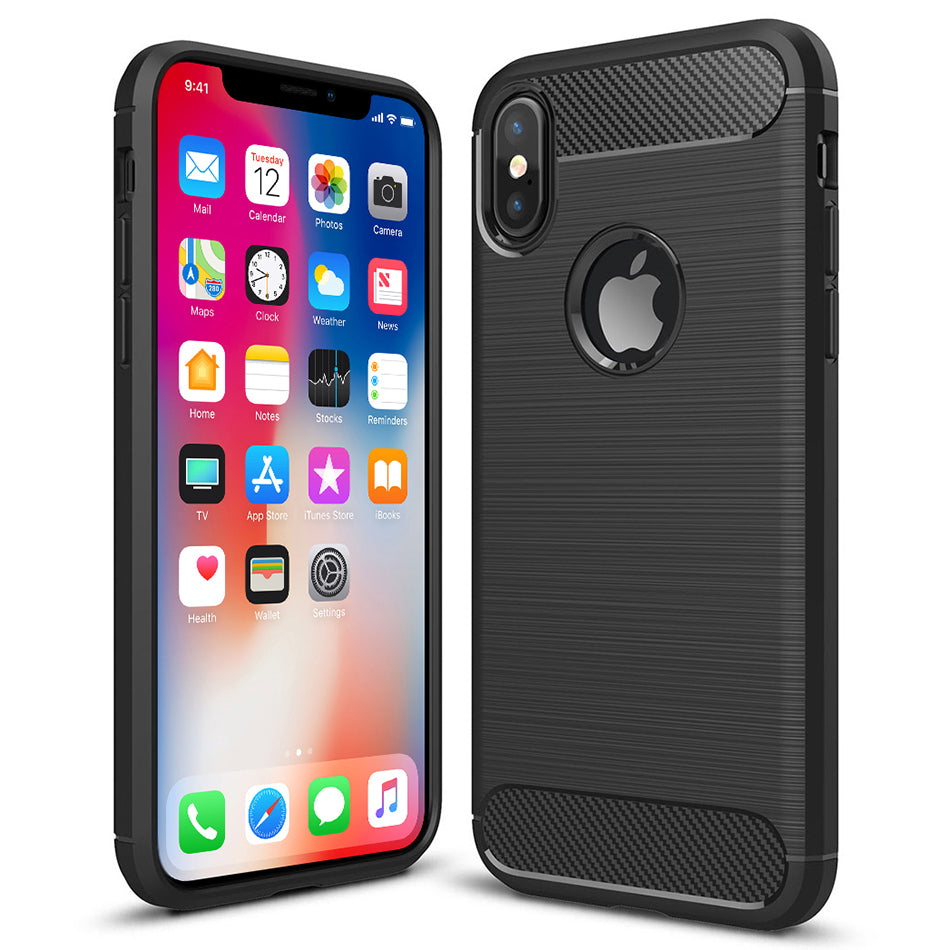 FUNDA CARBONO LOOK para APPLE IPHONE X / XS