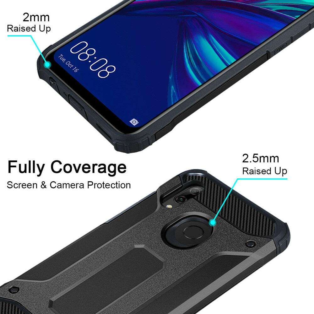 FUNDA BLINDADA PARA HUAWEI P SMART 2019 - ARMADURA RESISTENTE COLOR NEGRO