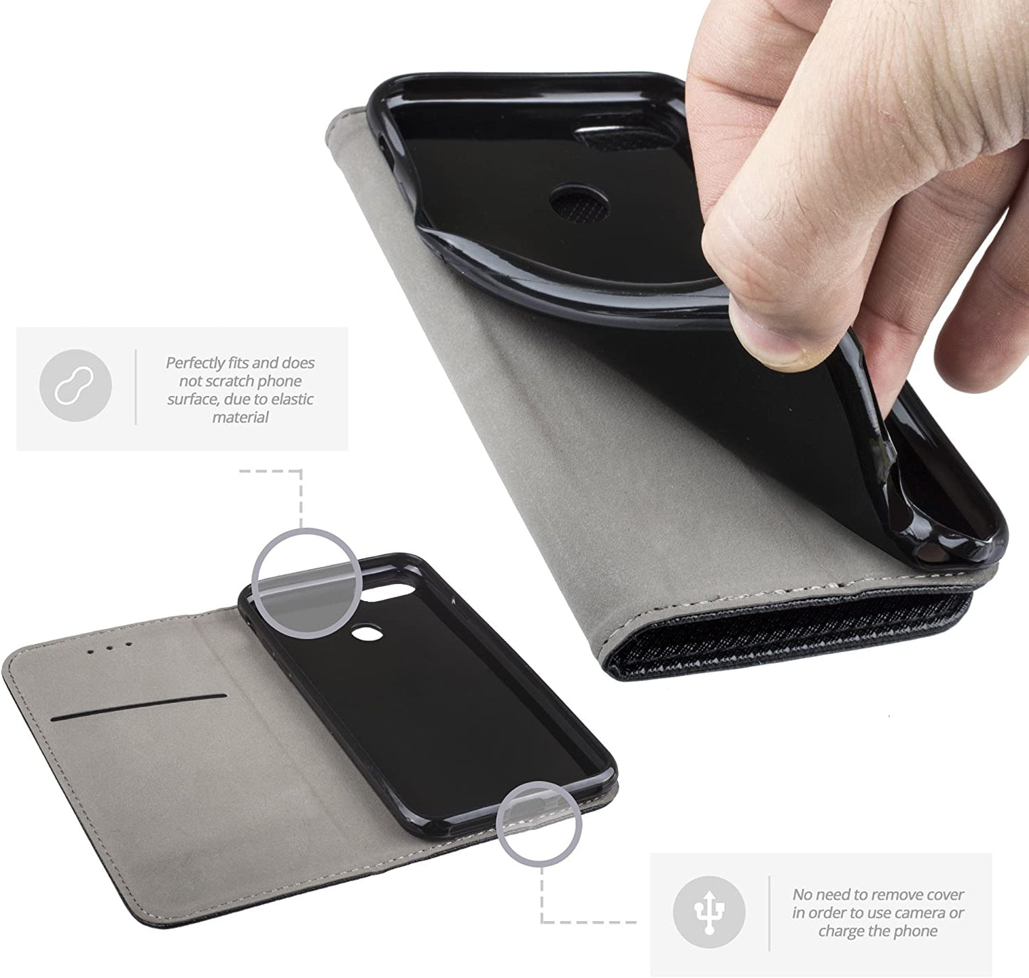 Smart Magnet booklet cover for HUAWEI P SMART (2018) 