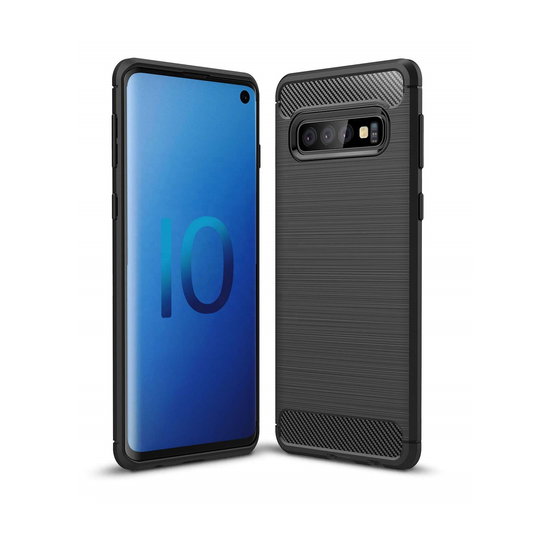 FUNDA DE SILICONA CARBONO LOOK para SAMSUNG S10