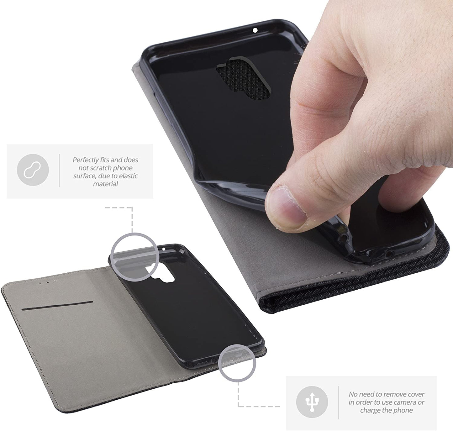 Smart Magnet booklet cover for Samsung Galaxy S9 PLUS 