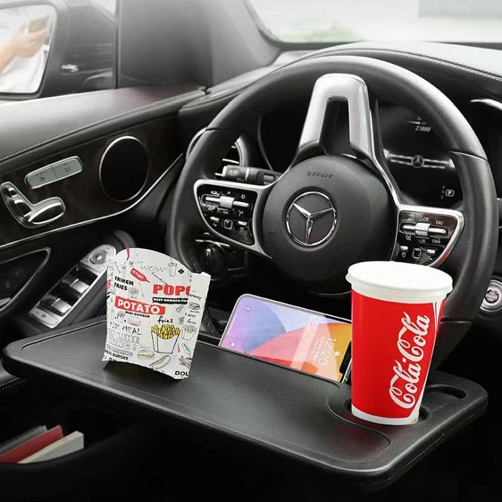 DESK / TRAY / DESK / ORGANIZER for AUTO STEERING WHEEL - HM586 BLACK 