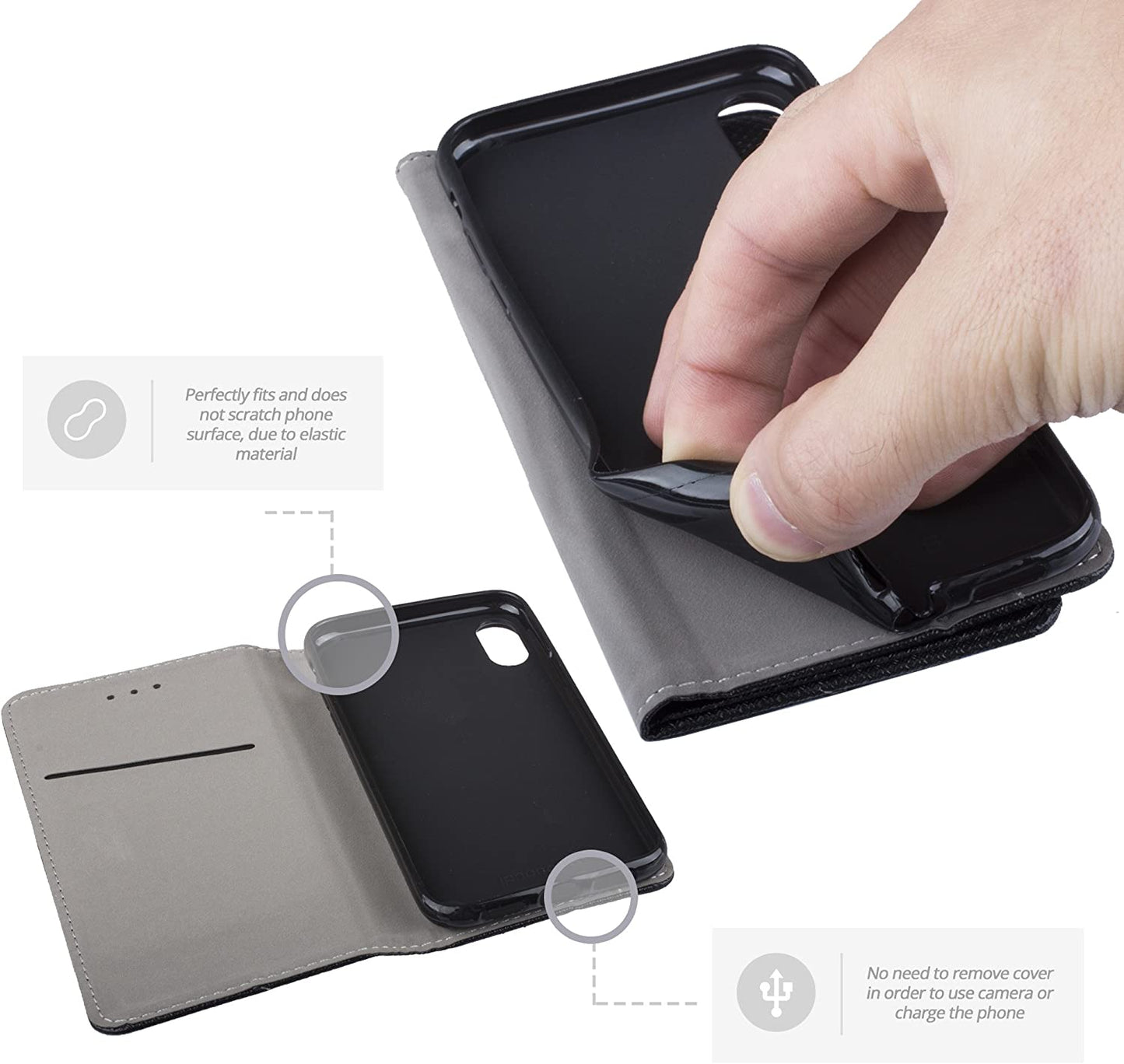 Smart Magnet booklet cover for Apple iPhone XS MAX 