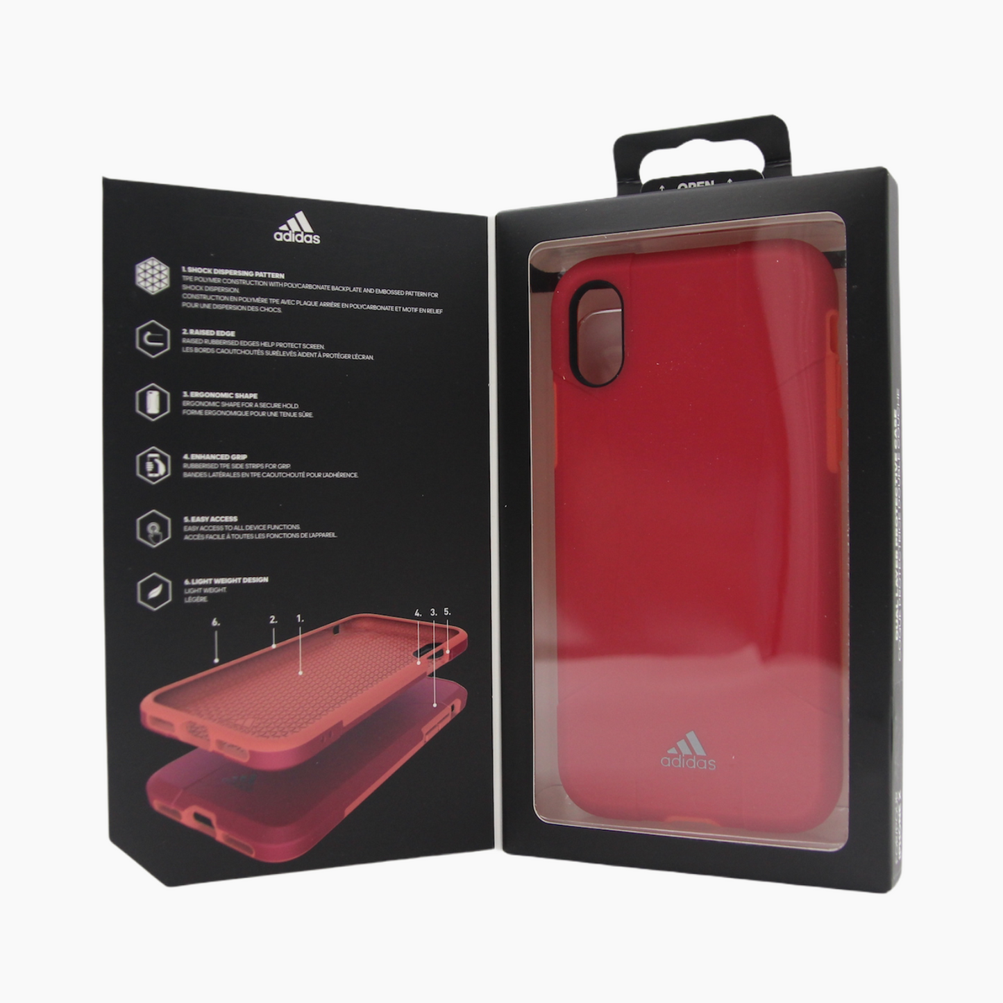 Funda ADIDAS Funda para Apple iPhone X / XS PROTECTIVE CASE rojo salmón