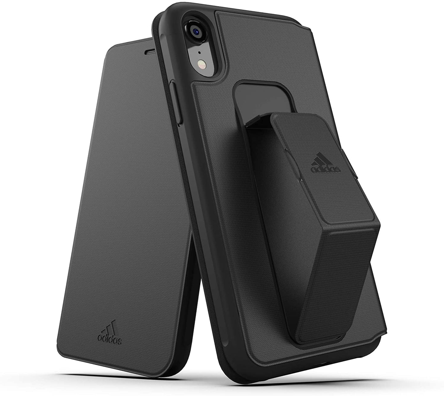 Custodia Cover a LIBRO ADIDAS per Apple iPhone X / XS - FOLIO GRIP CASE BLACK