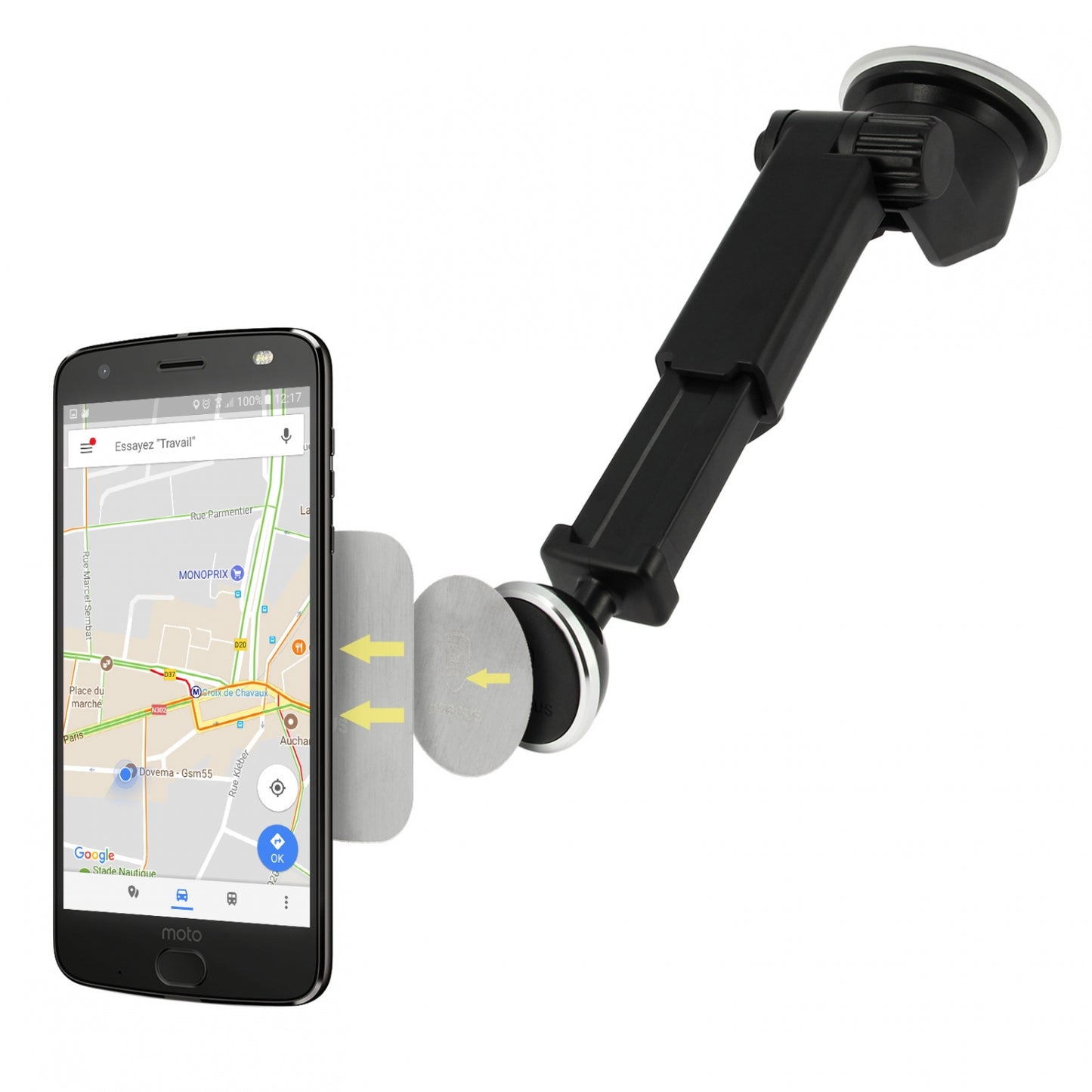 BASEUS MAGNETIC CAR PHONE HOLDER WITH EXTENSION AND SUCTION CUP 