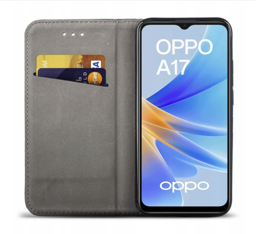 Cubierta de libro de imán inteligente para OPPO A17 