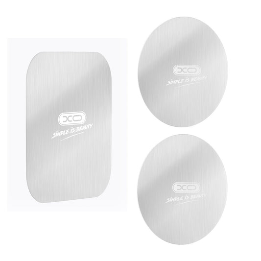 SET OF 3 XO PLATES FOR MOBILE PHONE METAL SILVER ADHESIVE Magnetic Support XO-Y2 